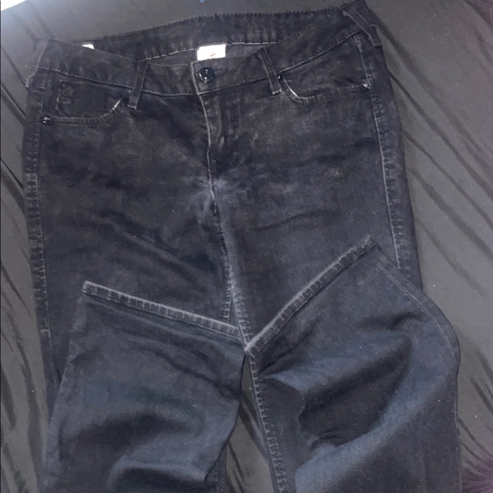True Religion Women's Black low rise wide leg Jeans